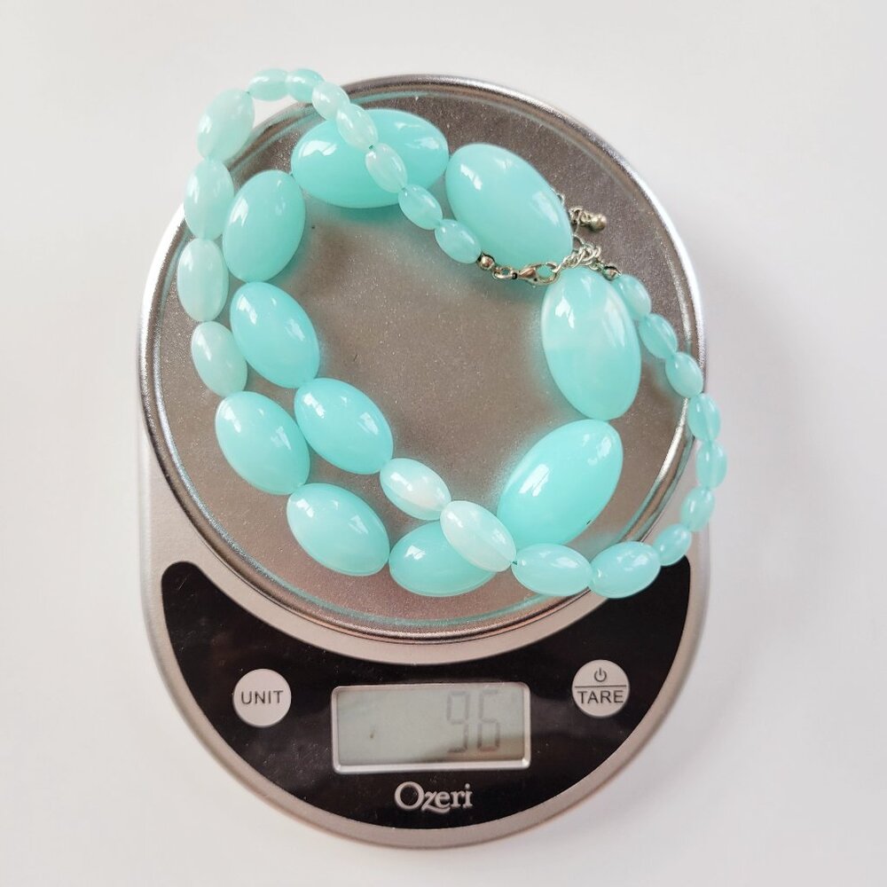 Vintage Turquoise Look Beaded Necklace - 24" Long - Picture 6 of 7